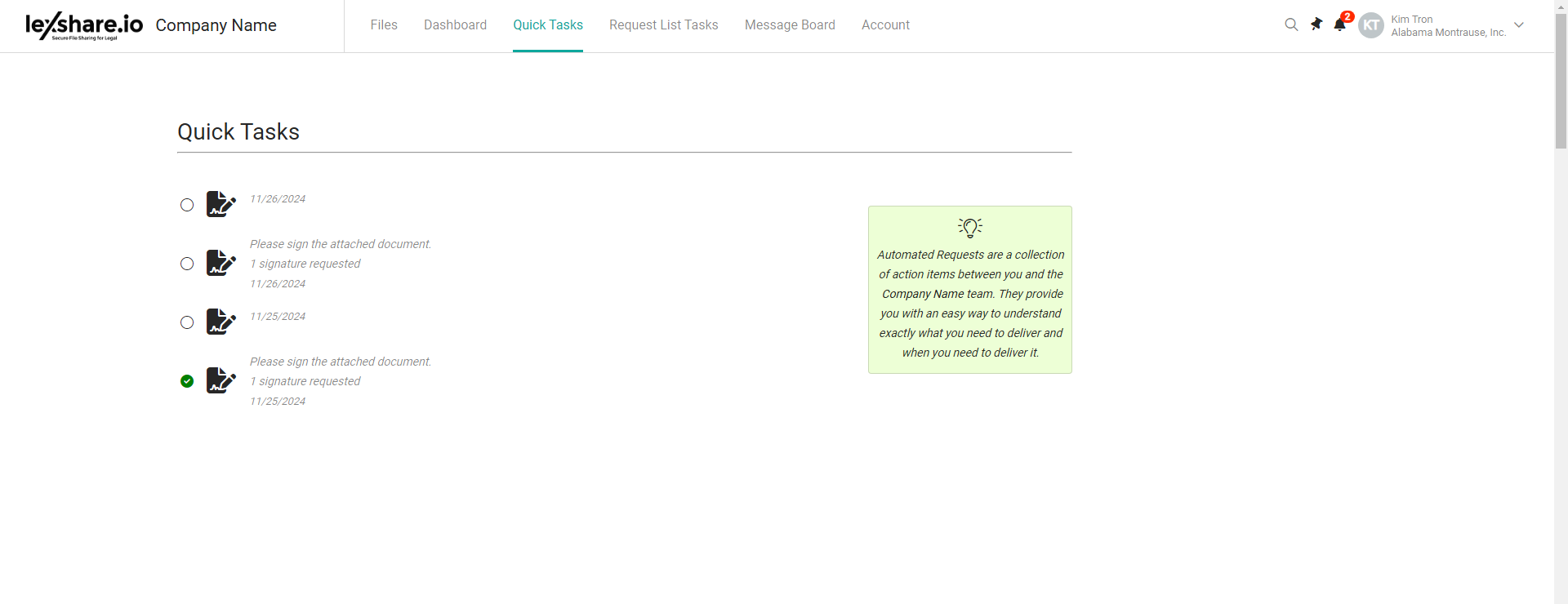 Quick Tasks